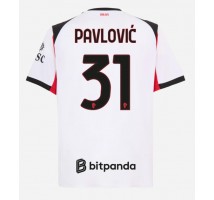 AC Milan Strahinja Pavlovic #31 Koszulka Wyjazdowa 2025-26 Krótki Rękaw